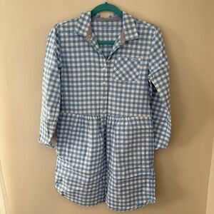 Vineyard Vines Girls‎ Blue Gingham Cotton Button Down Shirt Dress Size 14